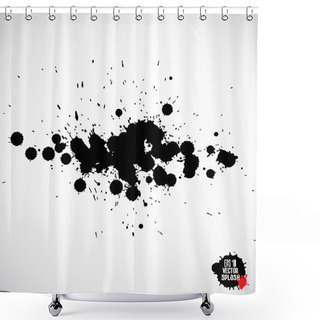 Personality  Black Ink Splatter Background Shower Curtains