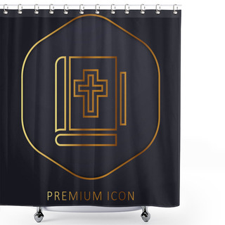 Personality  Bible Golden Line Premium Logo Or Icon Shower Curtains
