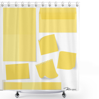 Personality  Collection Of Various Note Papers, Ready For Your Message. Vecto Shower Curtains