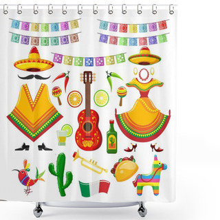Personality  Mexican Party Decorations Shower Curtains