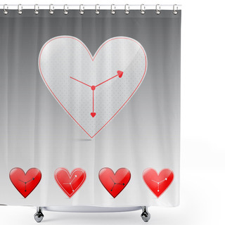 Personality  Time Of The Valentine's Day. Vector Illustration. Shower Curtains