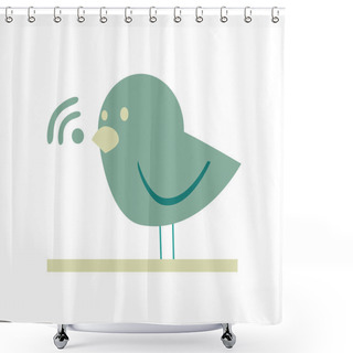 Personality  Communication Bird Design Shower Curtains