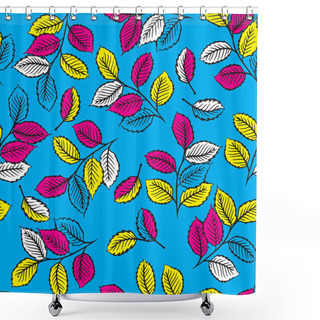 Personality  Seamless Pattern With Cute Leaves Shower Curtains