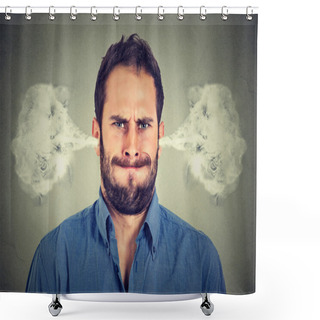 Personality  Ngry Young Man, Blowing Steam Coming Out Of Ears Shower Curtains