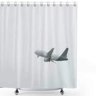 Personality  Flight Departure Of Airplane With Sky At Background Shower Curtains