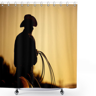 Personality  Rodeo Cowboy Silhouette Shower Curtains