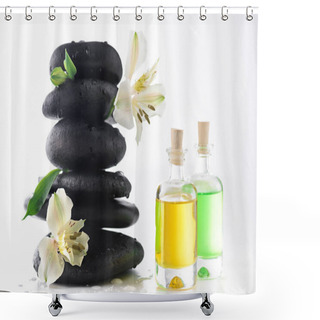 Personality  Zen Stones And Essential Oils Shower Curtains