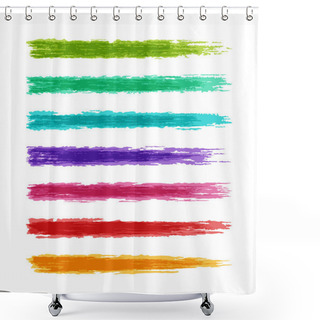 Personality  Brush Paint Splashes Set Vector Illustration. Eps 10. Shower Curtains