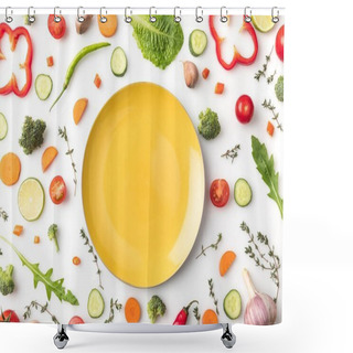 Personality  Yellow Plate  Shower Curtains