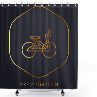 Personality  Bmx Golden Line Premium Logo Or Icon Shower Curtains