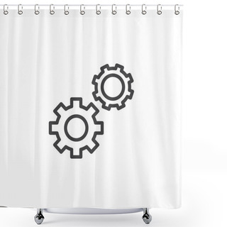 Personality  Setting Gears Outline Icon Shower Curtains