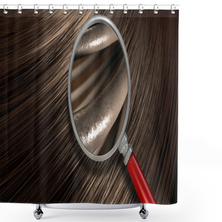 Personality  Brown Hair Blowing With Magnification Shower Curtains