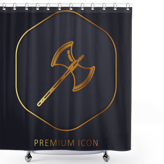 Personality  Axe Golden Line Premium Logo Or Icon Shower Curtains