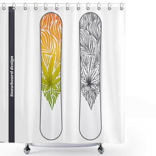 Personality  Snowboard Design Three Shower Curtains