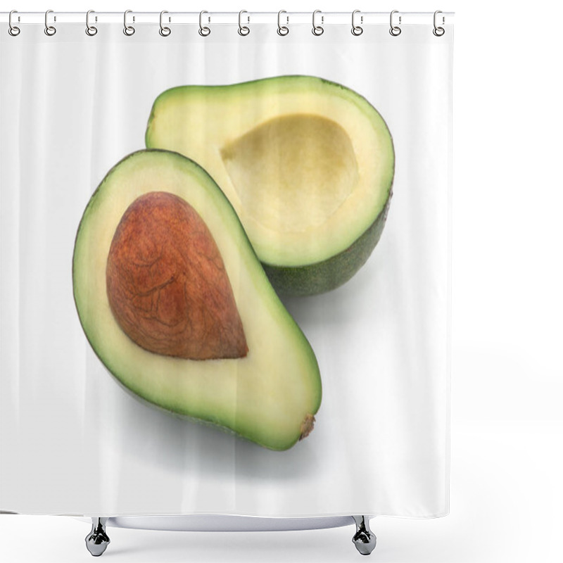 Personality  Avocado Isolated On White Shower Curtains