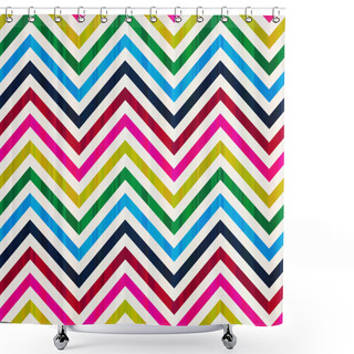 Personality  Colorful Seamless Zig Zag Vector Pattern Shower Curtains