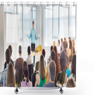 Personality  Speaker Giving A Talk At Business Meeting. Shower Curtains