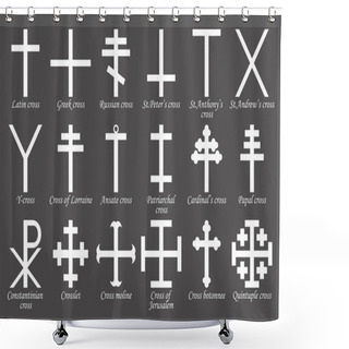 Personality  Set Of Crosses. Shower Curtains