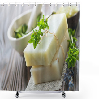 Personality  Natural Handmade Soap With Herbs. Spa Shower Curtains