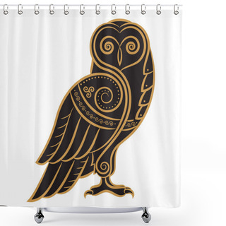 Personality  Owl Hand-drawn In Celtic Style Shower Curtains