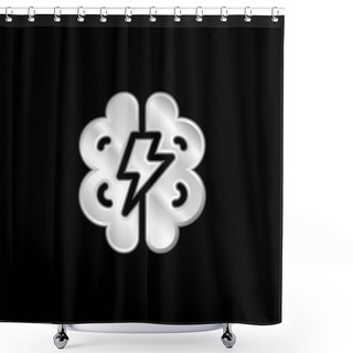 Personality  Brainstorming Silver Plated Metallic Icon Shower Curtains