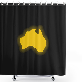 Personality  Australia Yellow Glowing Neon Icon Shower Curtains