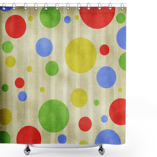 Personality  Circles On Striped Background Shower Curtains