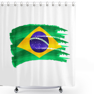 Personality  Brazilian Flag Shower Curtains