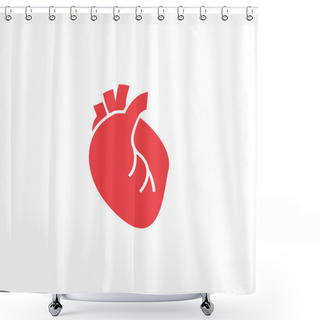 Personality  Heart Organ Icon Design Template Vector Isolated Shower Curtains