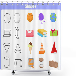 Personality  Learning The Shapes With Object For Kids Shower Curtains