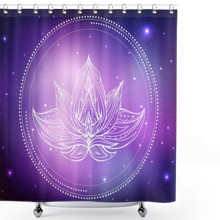 Personality  Lotus With Boho Pattern Shower Curtains