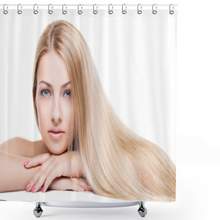 Personality  Girl With Long Hair Shower Curtains