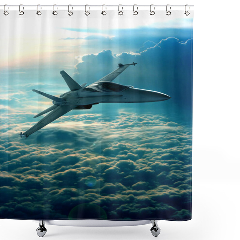 Personality  Fighter Jet Shower Curtains