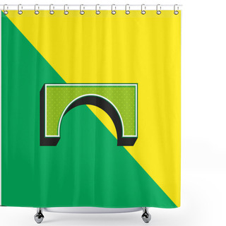 Personality  Arch Green And Yellow Modern 3d Vector Icon Logo Shower Curtains
