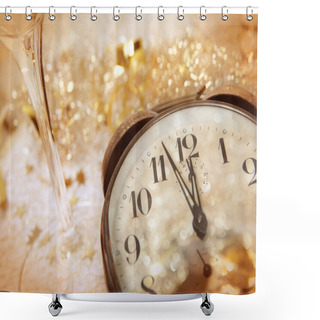 Personality  Time Silvester New Year Shower Curtains