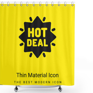 Personality  Bargains Minimal Bright Yellow Material Icon Shower Curtains
