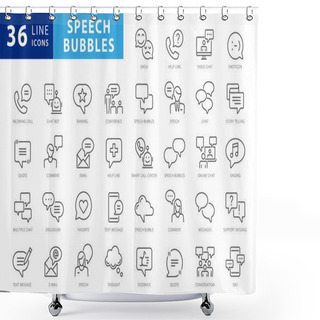 Personality  Approved, Checkmark Box And Social Media Message. Chat And Quote Line Icons. Chat Speech Bubble, Tick Or Check Mark, Comment Quote Icons. Think, Approved Talk, Speech Bubble. Vector Shower Curtains