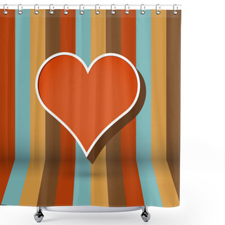 Personality  Vector Striped Background With Heart Shower Curtains