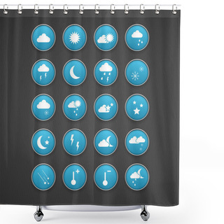Personality  Weather Blue Icons, Vector Design Shower Curtains