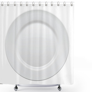 Personality  Plate On White Background Shower Curtains