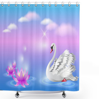 Personality  Swan And Lily Shower Curtains