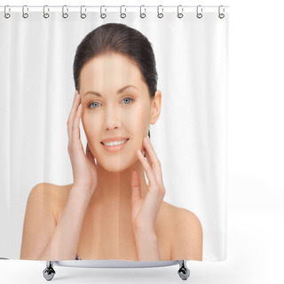 Personality  Face And Hands Of Beautiful Woman Shower Curtains