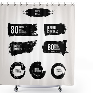 Personality  Large Set Ink Brush Grunge Strokes Shower Curtains