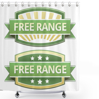 Personality  Free Range Food Label Shower Curtains