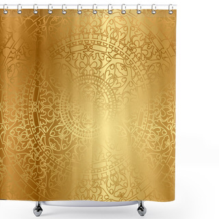 Personality  Vector Gold Background With Oriental Decoration Shower Curtains