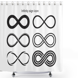 Personality  Infinity Sign Icon Template Black Color Editable. Infinity Sign Icon Symbol Flat Vector Illustration For Graphic And Web Design. Shower Curtains