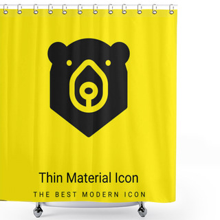 Personality  Bear Minimal Bright Yellow Material Icon Shower Curtains