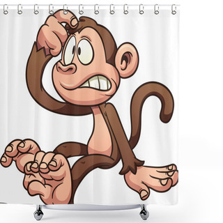 Personality  Confused Monkey Shower Curtains