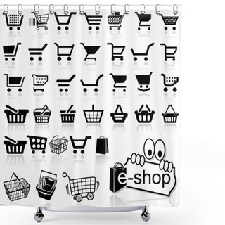 Personality  Shopping Cart Icon Shower Curtains