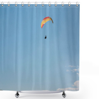 Personality  Man Flying On Paraglider  Shower Curtains